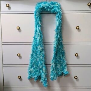 Blue Fuzzy Y2K Scarf